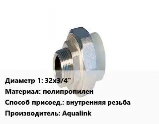 Американка 32х3/4" полипропилен внутренняя резьба Aqualink